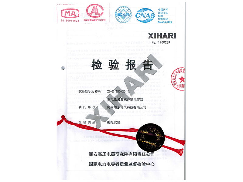 XDR電容檢(jian)驗報告